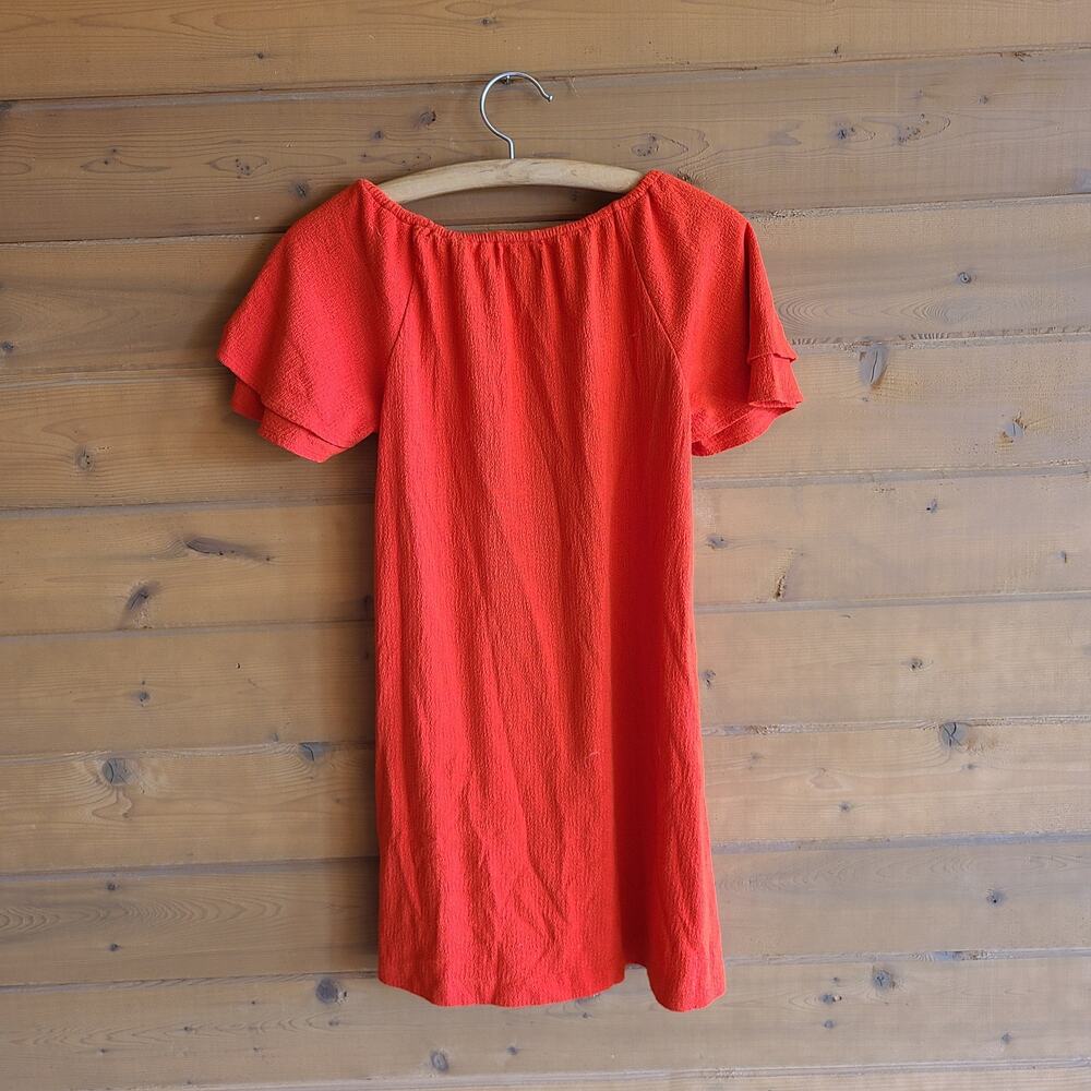 Madewell Texture & Thread Flutter Mini Dress Red XXS Flowy Boho Summer Beachy - Picture 4 of 5